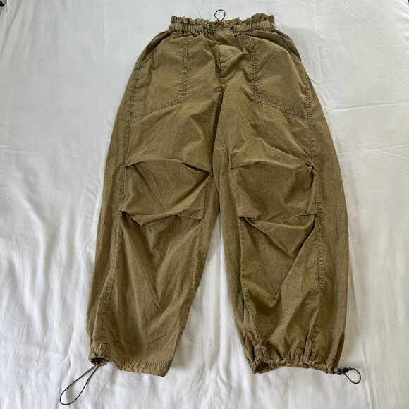 Urban Outfitters Tan Khaki Parachute Wide Leg Lightweight Pants | Size S - Picture 1 of 7